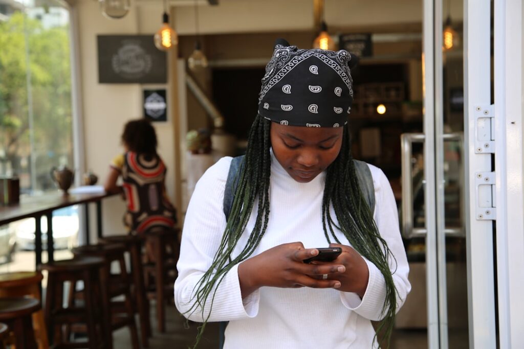 Person checking a text message on a phone
